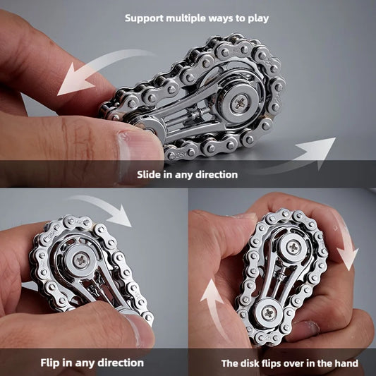 Chains EDC Metal Fidget Spinner — Anti-Stress Toy for Adults"