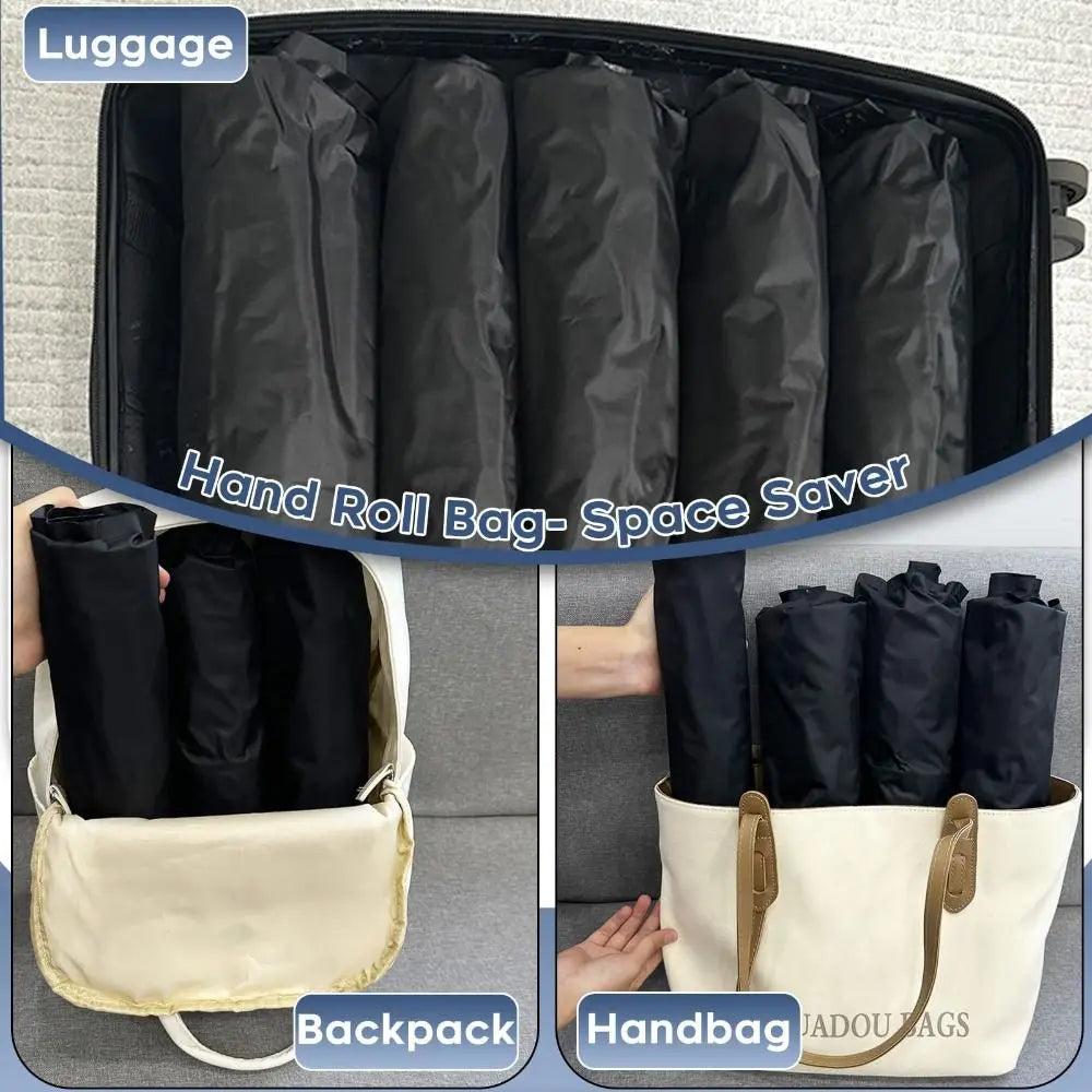 Hand Roll Vacuum Bags – Pack 50% More in Your Carry-On