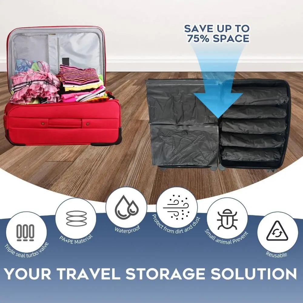 Hand Roll Vacuum Bags – Pack 50% More in Your Carry-On