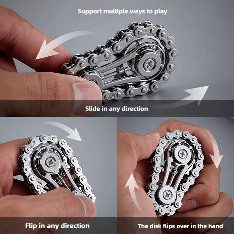 Chains EDC Metal Fidget Spinner — Anti-Stress Toy for Adults"