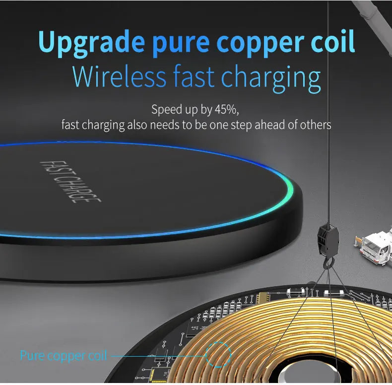 15W Wireless Fast Charger – Compatible with iPhone & Android