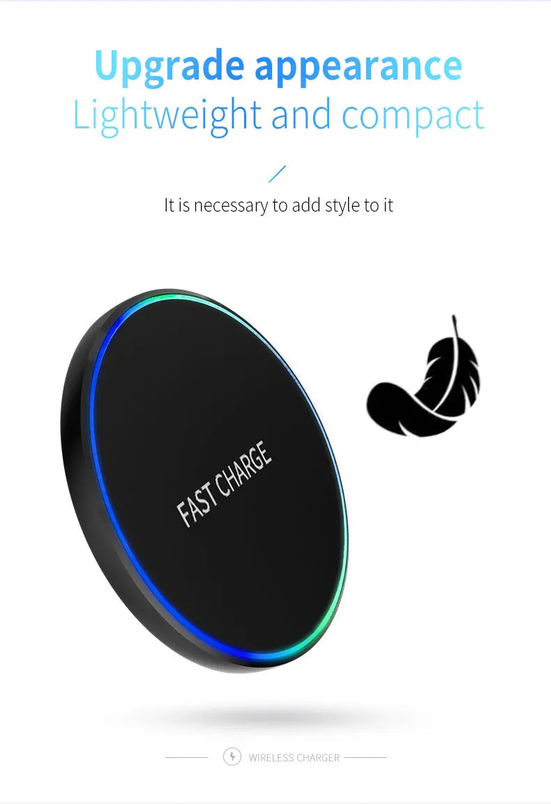 15W Wireless Fast Charger – Compatible with iPhone & Android