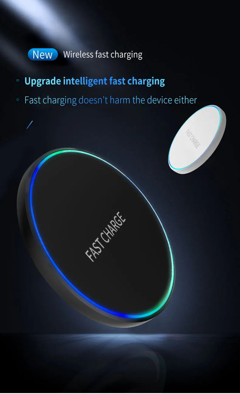 15W Wireless Fast Charger – Compatible with iPhone & Android