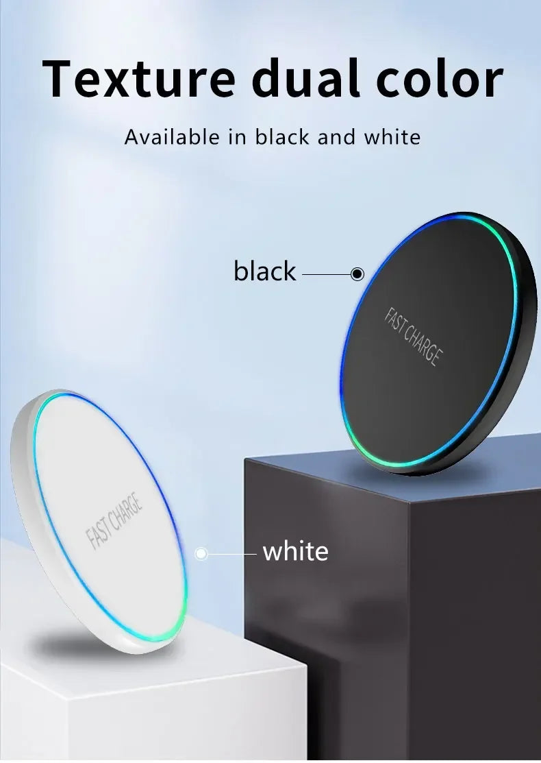 15W Wireless Fast Charger – Compatible with iPhone & Android