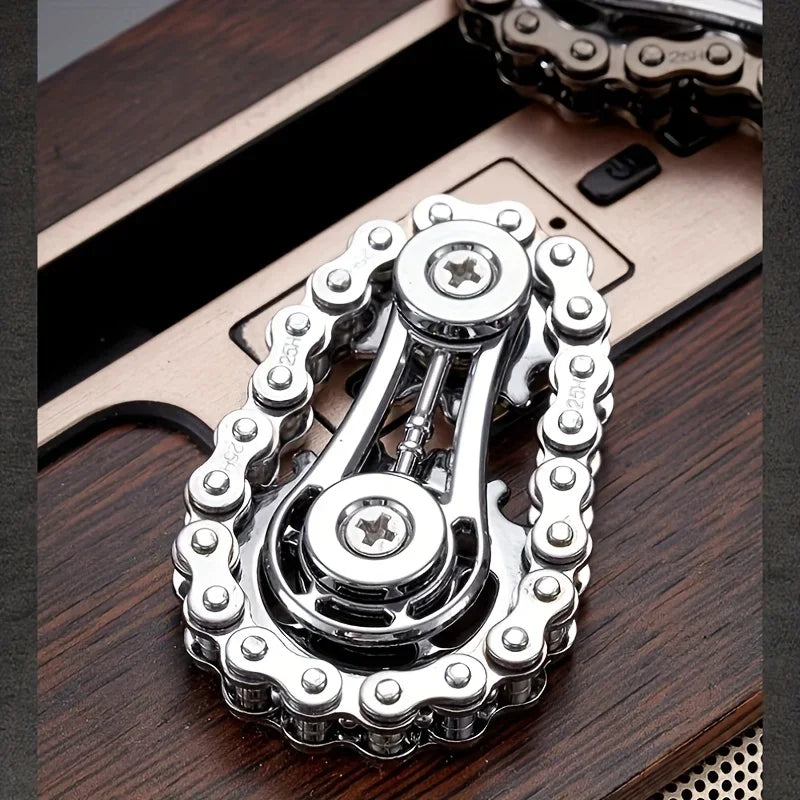 Chains EDC Metal Fidget Spinner — Anti-Stress Toy for Adults"