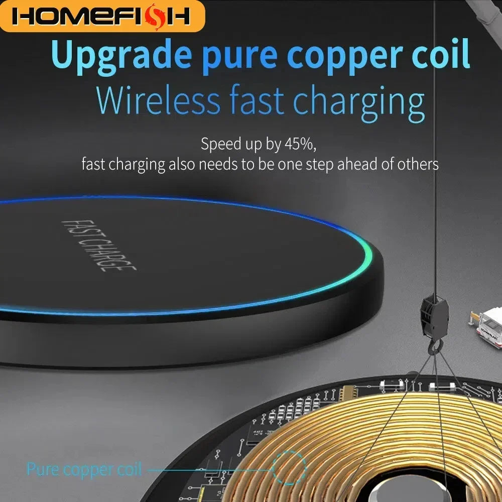 15W Wireless Fast Charger – Compatible with iPhone & Android