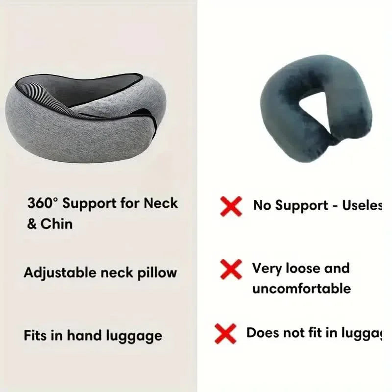 Memory Foam Travel Neck Pillow – Sleep Better on Every Flight