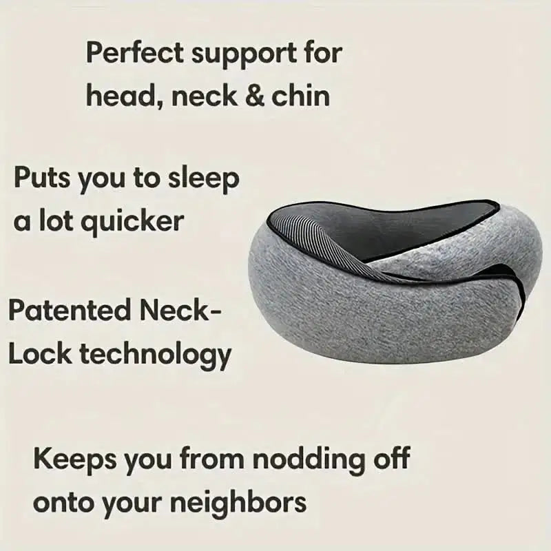 Memory Foam Travel Neck Pillow – Sleep Better on Every Flight