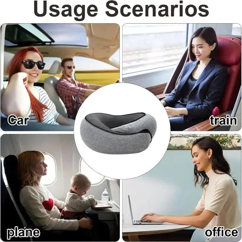 Memory Foam Travel Neck Pillow – Sleep Better on Every Flight