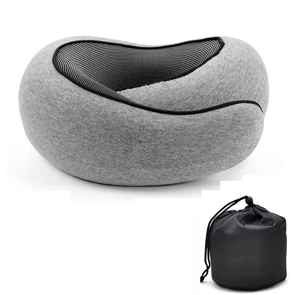 Memory Foam Travel Neck Pillow – Sleep Better on Every Flight