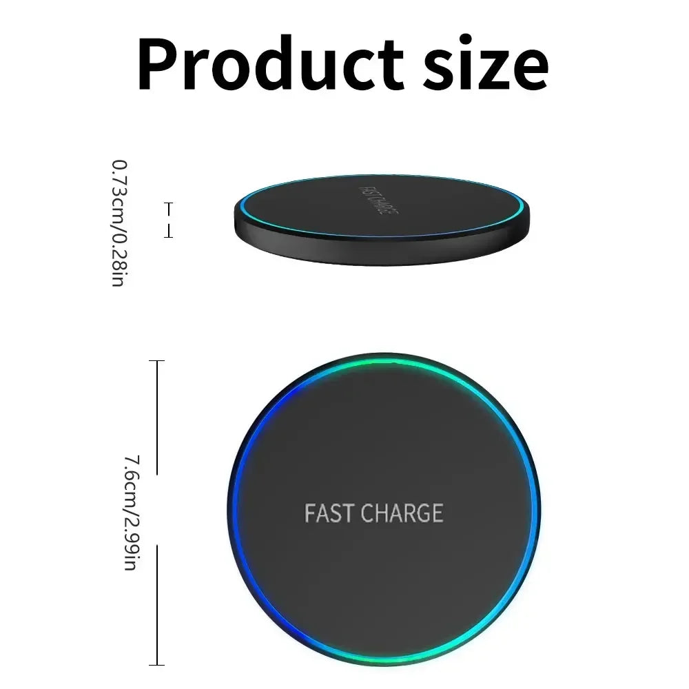 15W Wireless Fast Charger – Compatible with iPhone & Android