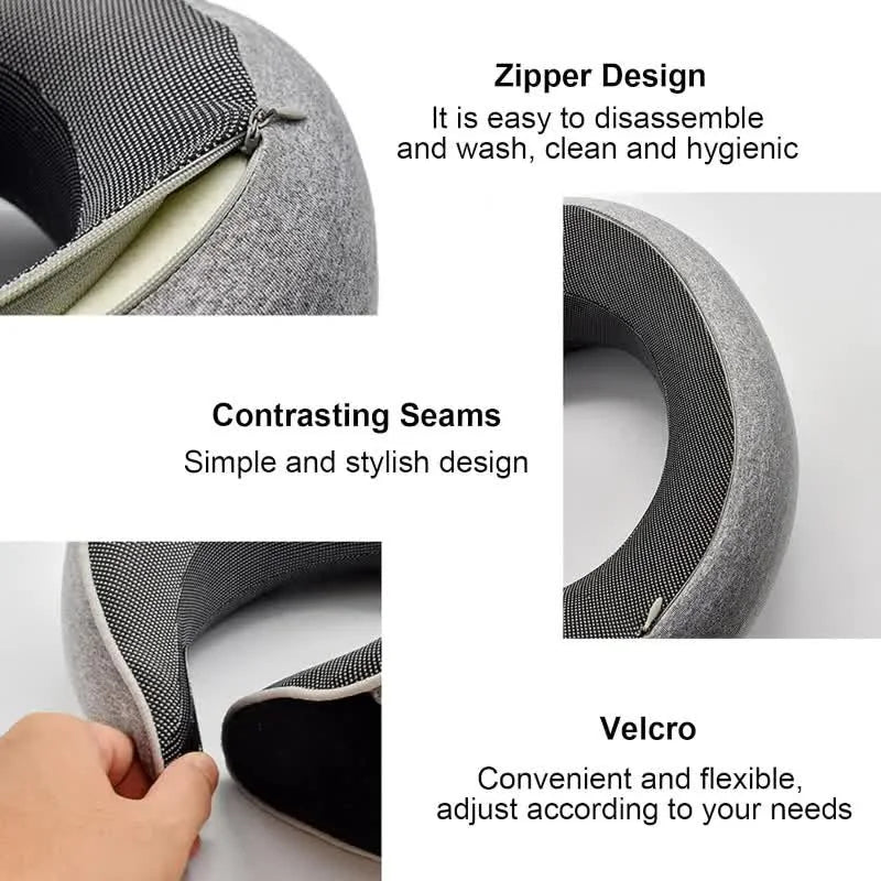 Memory Foam Travel Neck Pillow – Sleep Better on Every Flight
